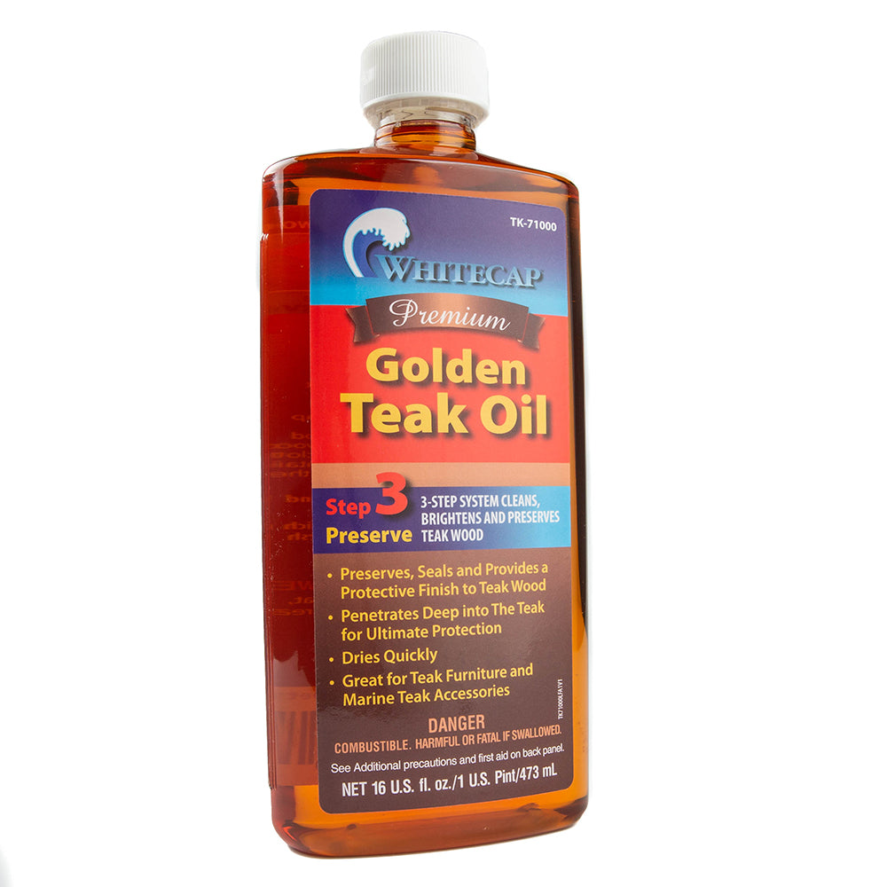 Whitecap Premium Golden Teak Oil 16oz TK71000